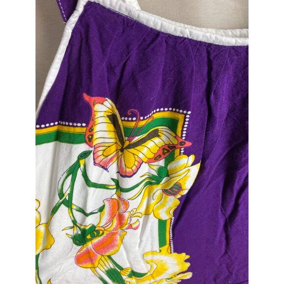 Woman’s Batik Kraton Mas Sleeveless Midi Dress sz OSFM Purple Floral Butterfly - Picture 10 of 10
